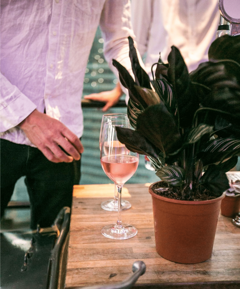 Rose Petal Infused Prosecco Cocktail for private event cocktail catering in New York