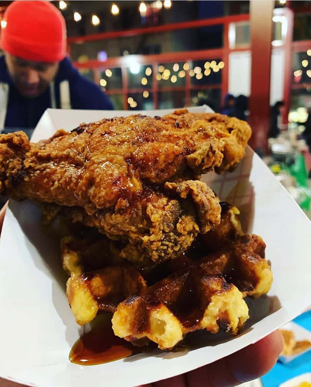 comfort food chicken and waffle food truck catering