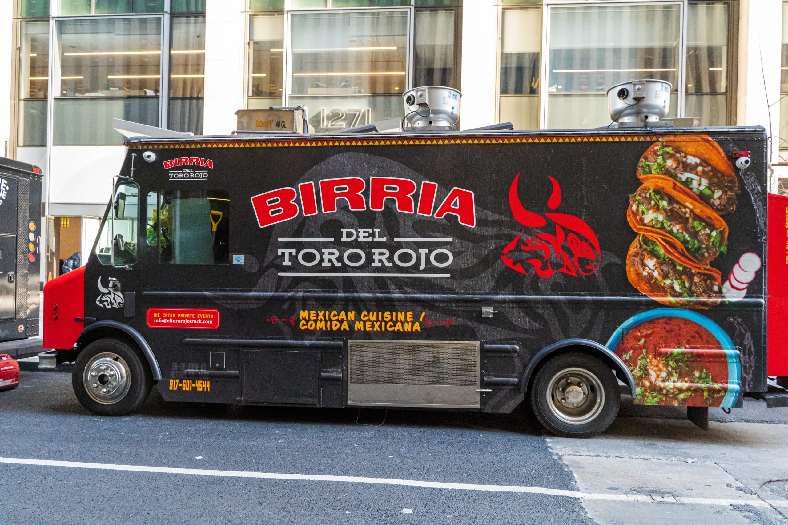 del toro rojo birria taco truck parked in new york
