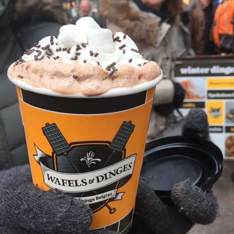 wafels and dinges food truck hot chocolate