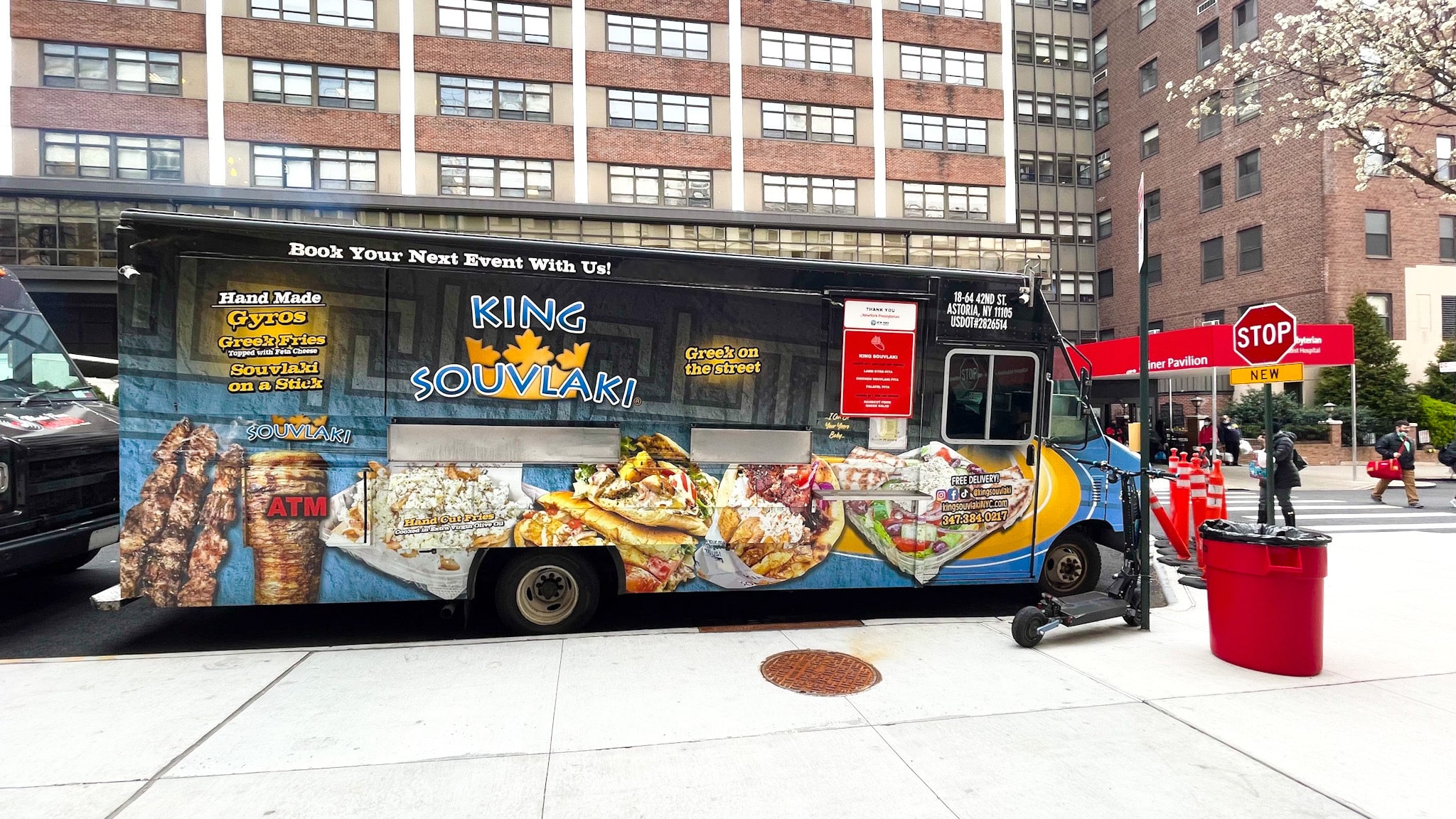 king souvlaki food truck outside of new york presbyterian hospital
