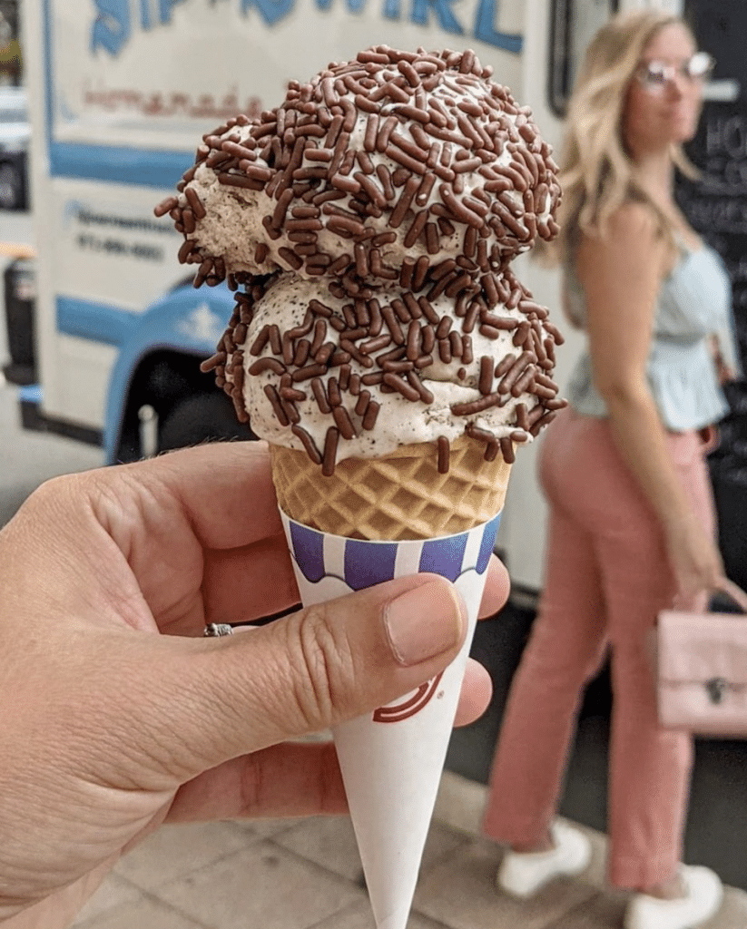 Sip 'N Swirl ice cream cone