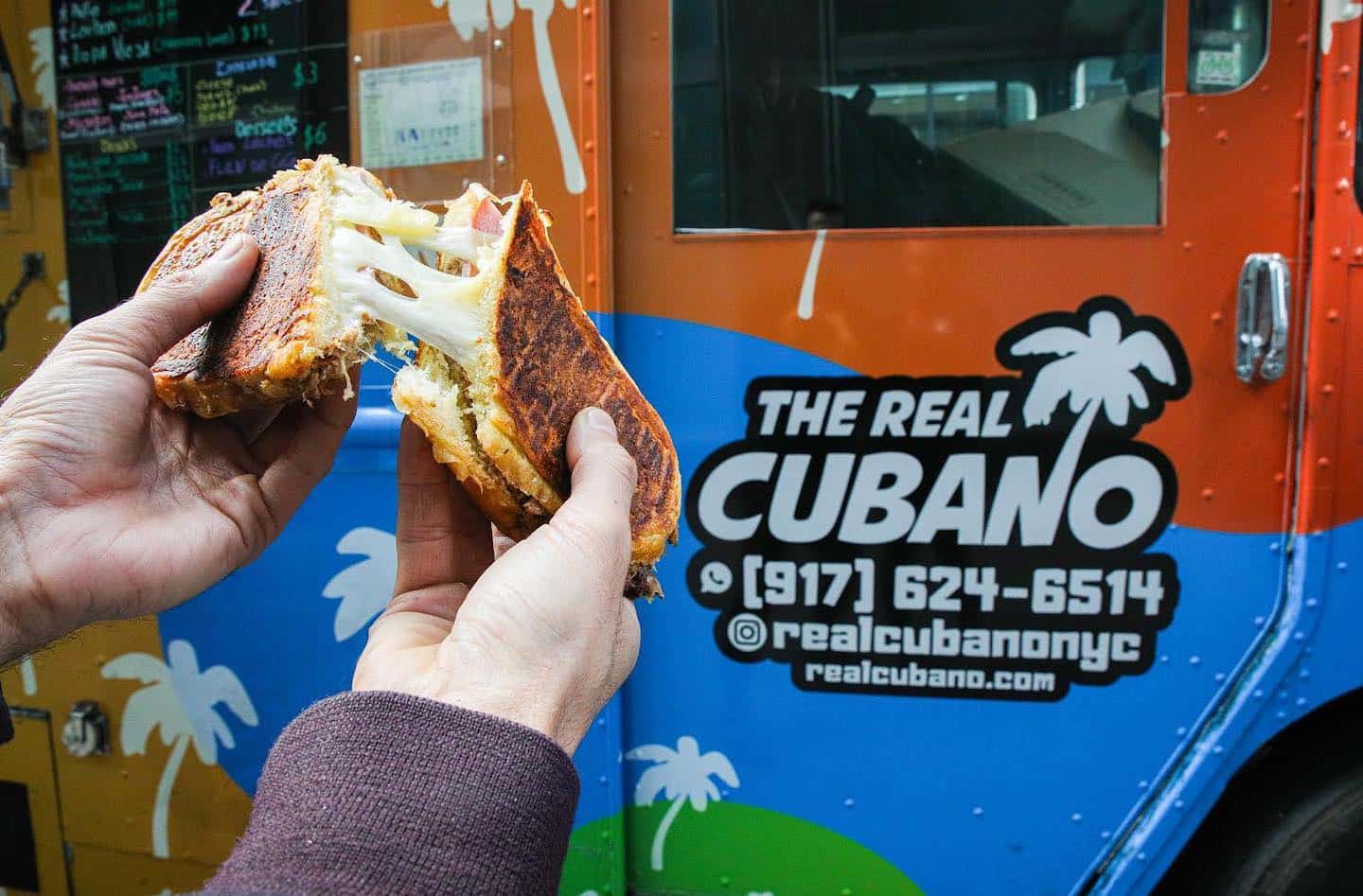 Ham and cheese sandwich from The Real Cubano food truck located in NYC
