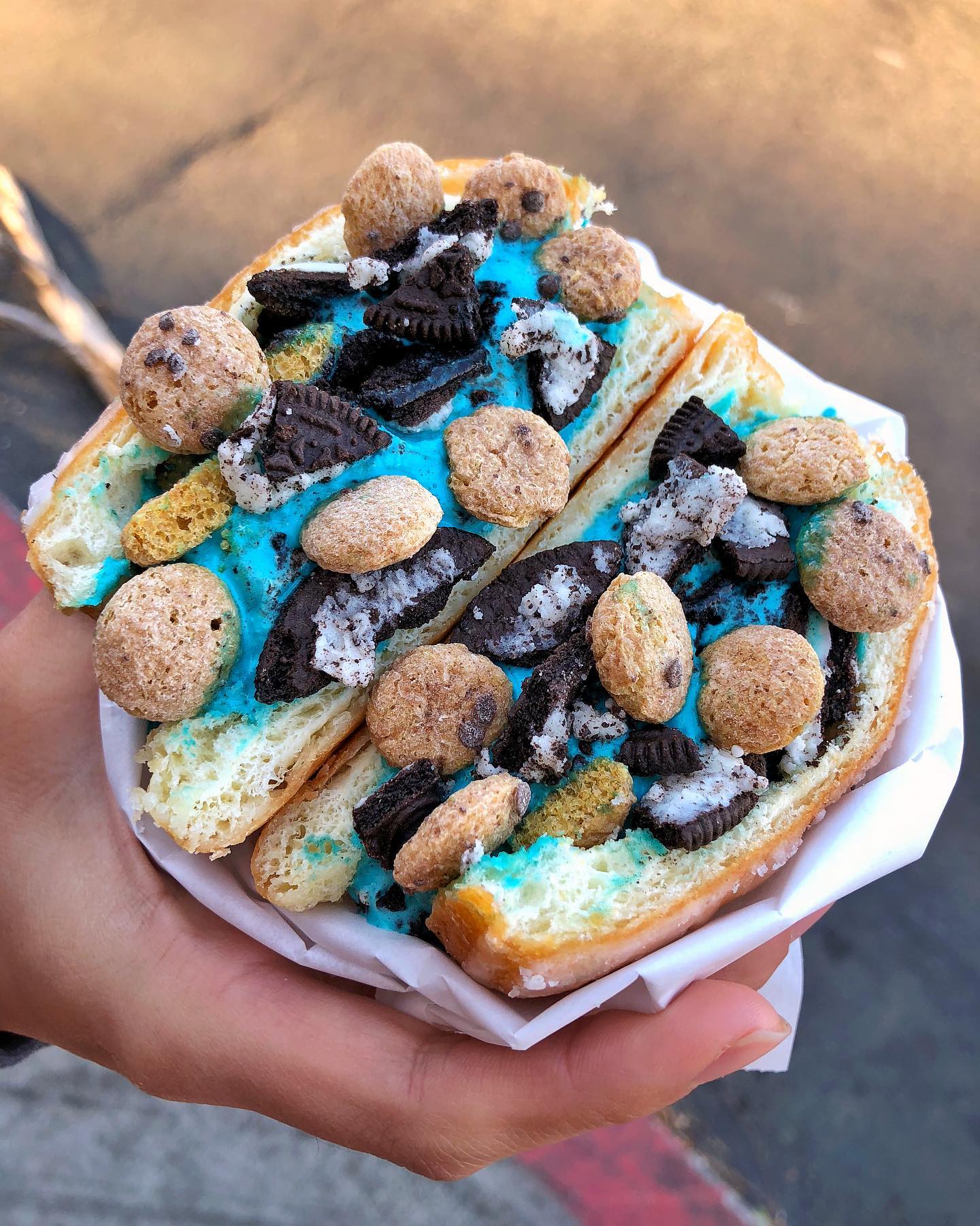 Cookie Monster Ice Cream Sandwich