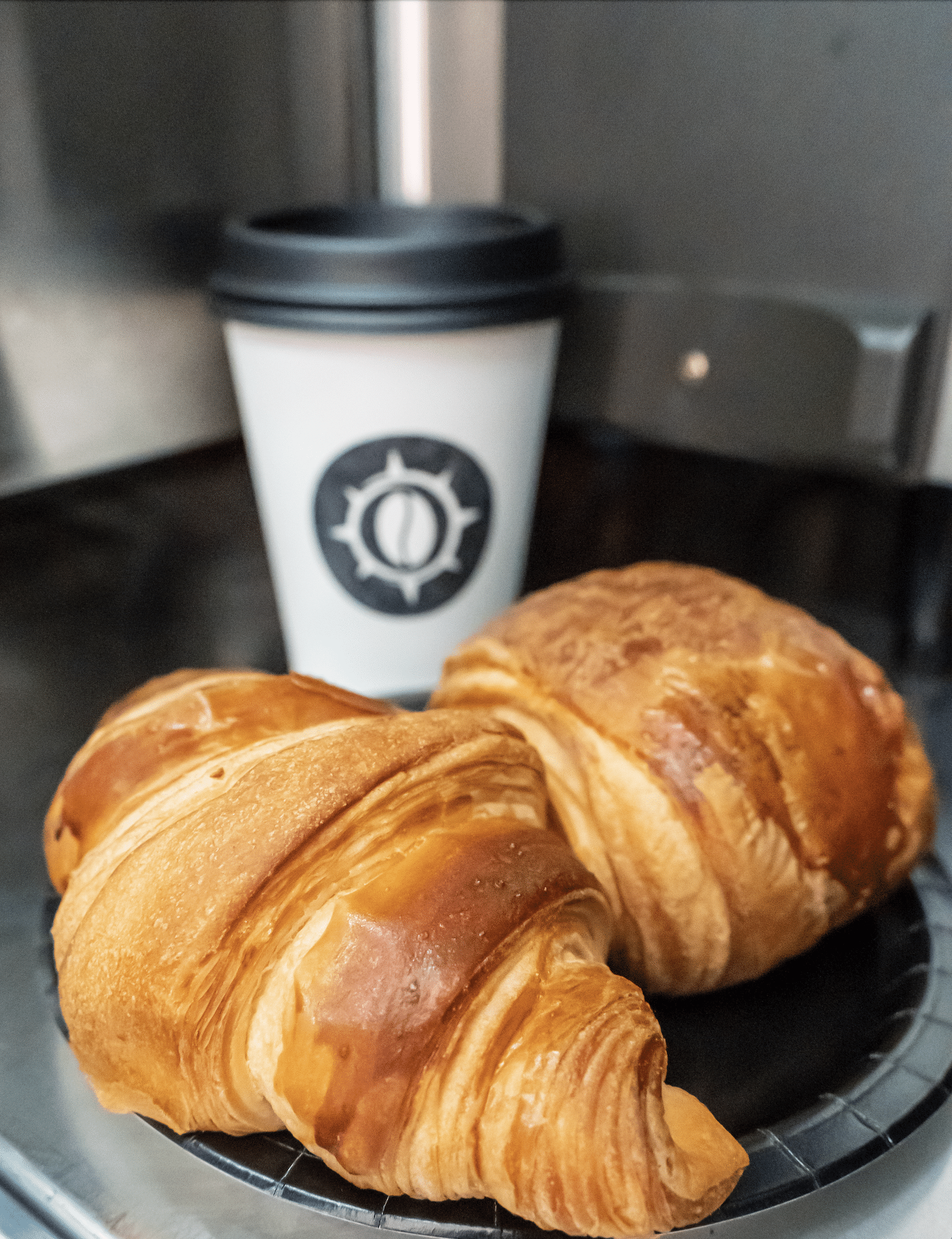 Fresh baked croissants and coffee