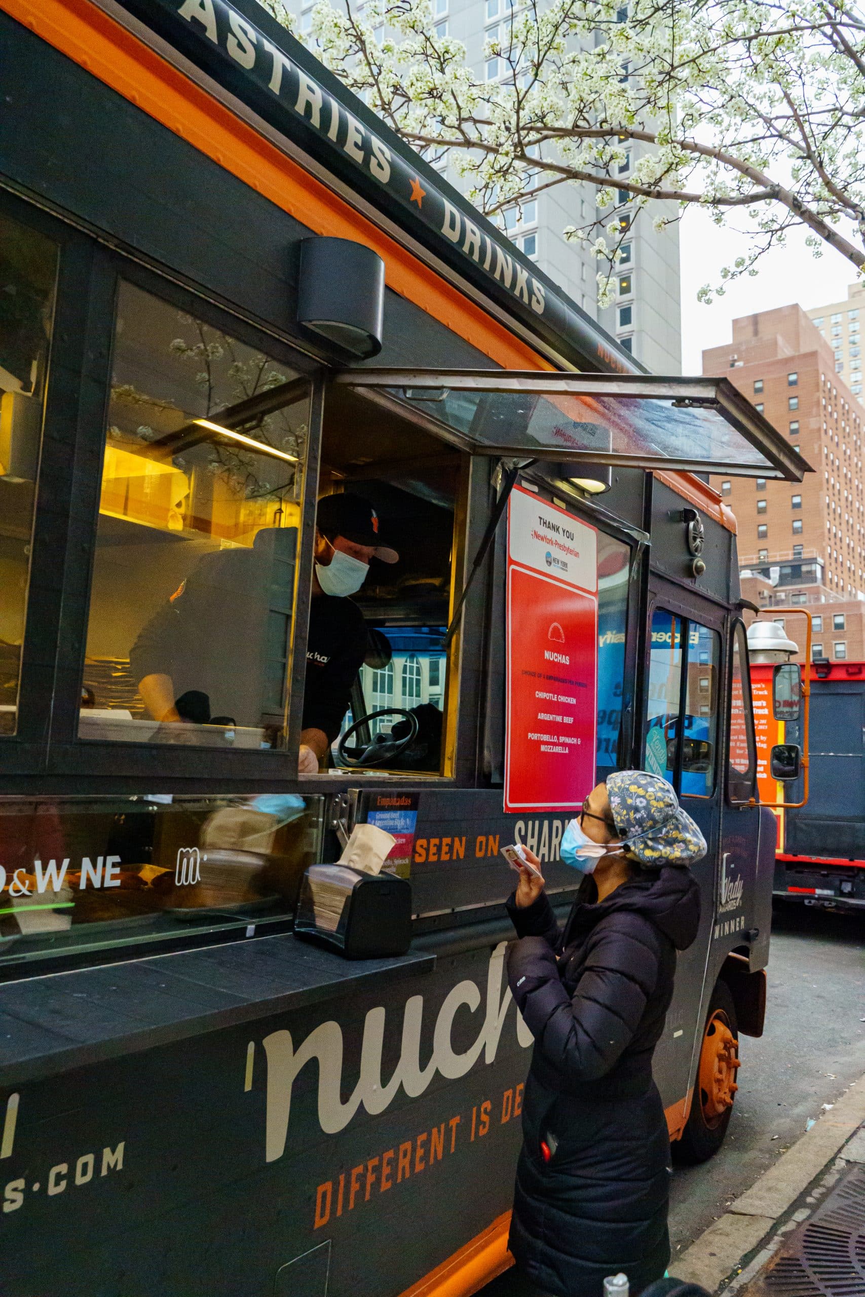 nuchas truck serving nyp staff at cornell