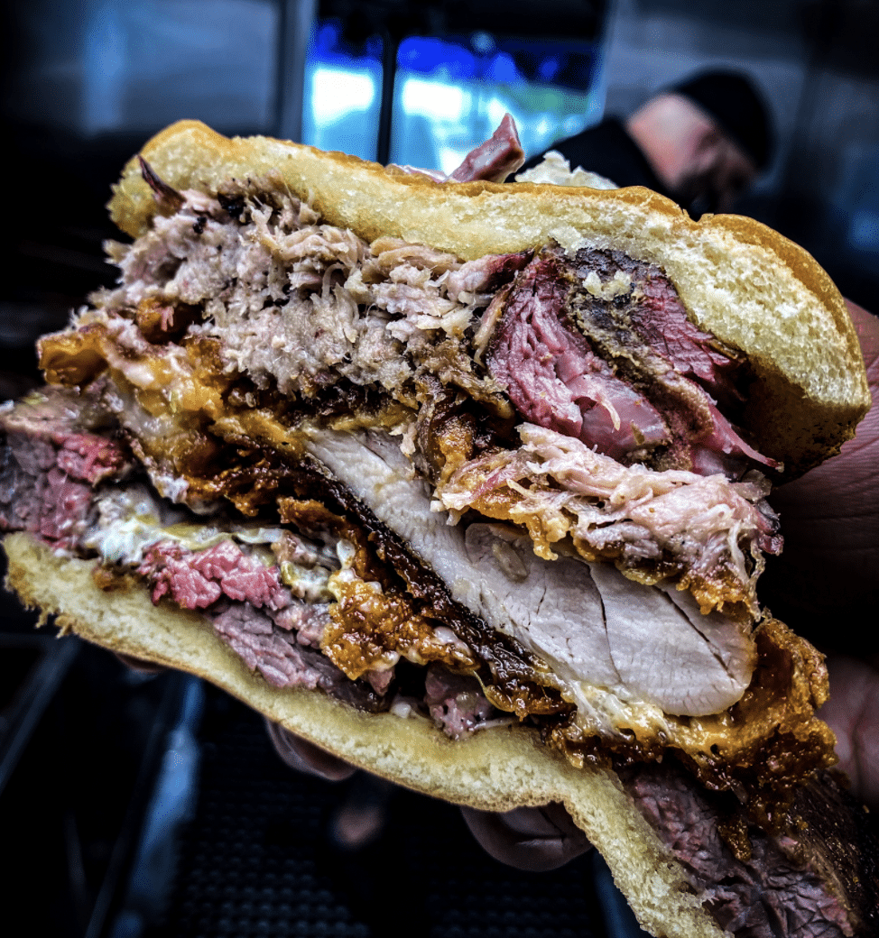Empire BBQ meat sandwich