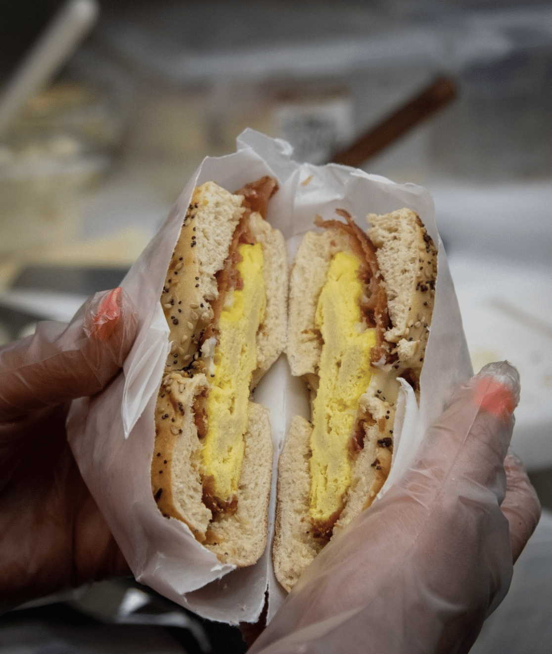 buzz'd bacon egg and cheese sandwich