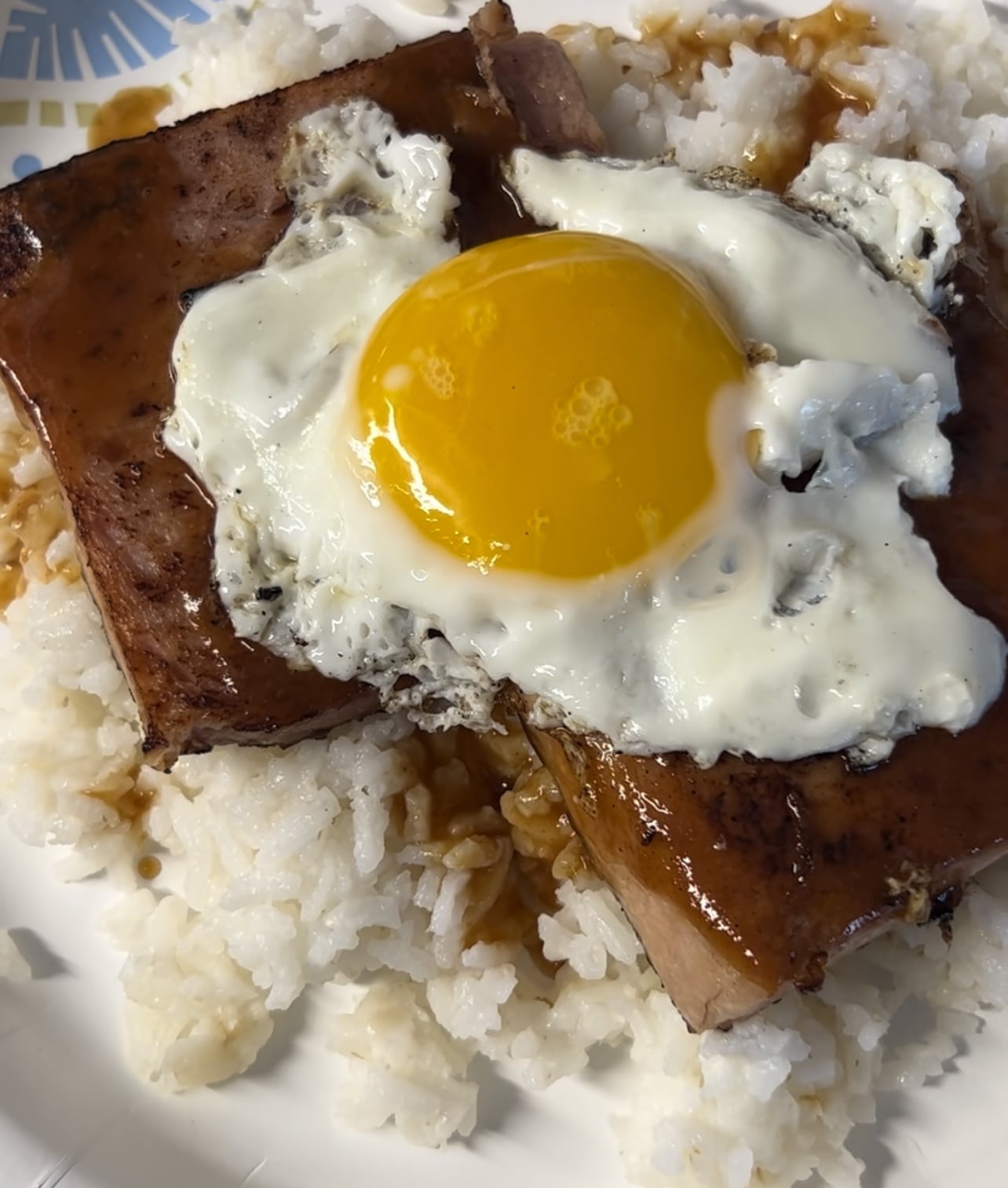 BBQ Egg and Rice dish from maui chop house