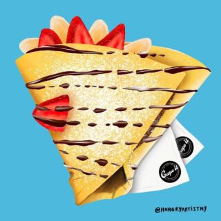 When food art looks as equally delicious as the real deal >>> 😍🤤 We are loving this drawing from @hungryartistny of the Tripple Threat Crepe from our food truck member @crepe_it.