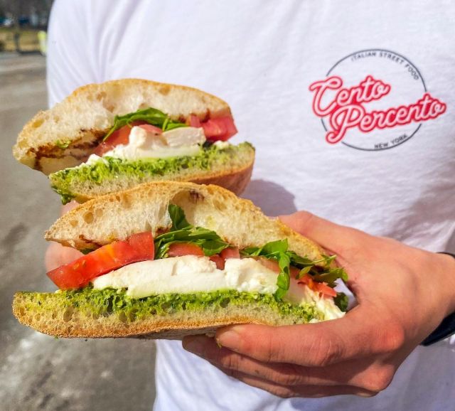 A mouthwatering sandwich for any occasion? 🤤 That's what you'll find at Cento Percento food truck! 🥖🇮🇹🤌 Book them for your next event through our website 🔗NYFTA.org