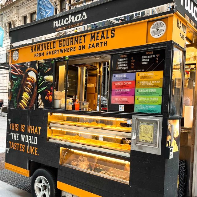 Ever thought of having nuchasnyc cater lunch for your office? 🤔🥟 Offering empanadas ranging from braised short rib to shrimp jambalaya to vegan shiitake curry, Nuchas has become a New York favorite! ⁠
⁠
Book this New York food cart for your next event through our website 🔗 Link in bio⁠
⁠
📸 restaurant.startup gochisousamarissa